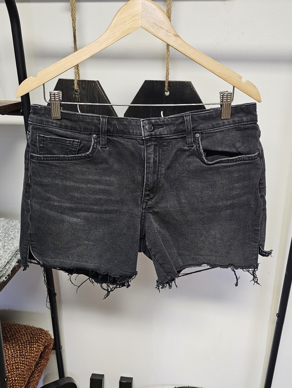Joe's Black Distressed Denim Shorts